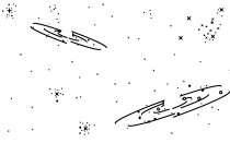 galaxies pen drawing